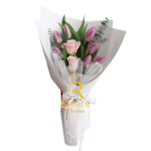 ramo de 8 tulipanes y 2 rosas para regalo a domicilio
