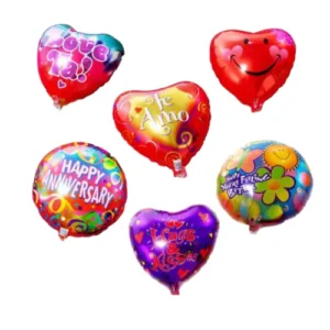 Globos metalizados con motivos pequeños para decoración de fiestas y eventos