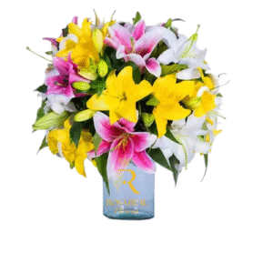 Florero de 10 lilium surtidos con colores variados y frescos