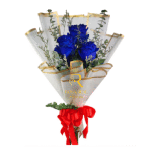 Ramo de 3 rosas azules tinturadas ideal para regalo en Santiago