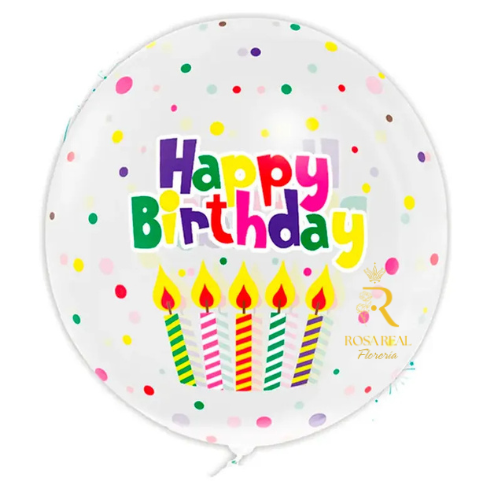 Globo transparente tipo burbuja con mensaje I Love para regalo romántico