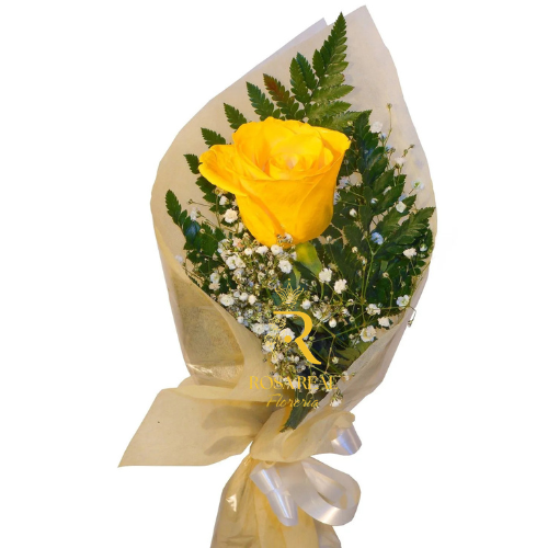 Ramo de una rosa amarilla