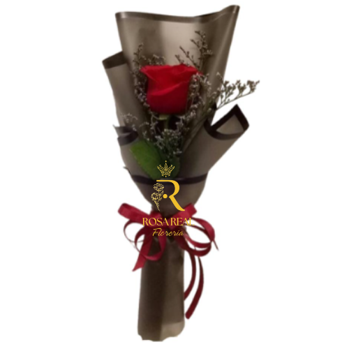 Ramo de una rosa en papel negro
