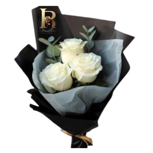 Ramo de 3 rosas blancas